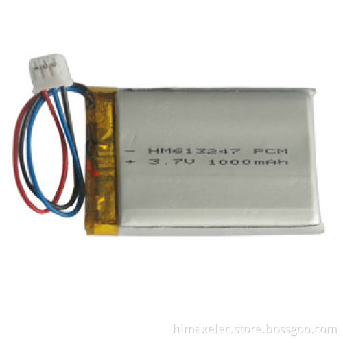 3.7V/1000mAh lipo battery, customization available,UL CE Rohs certificates.